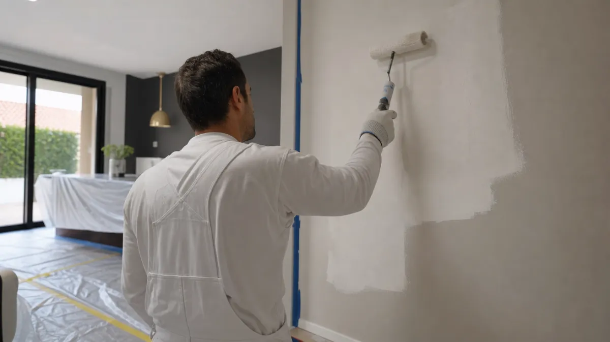 Rénovation complète peinture salon moderne